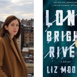 Image of the author Liz Moore next to an image of her book "Long Bright River"