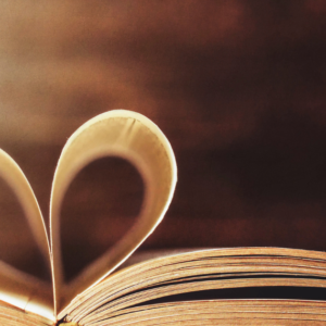 Book with pages in heart shape.