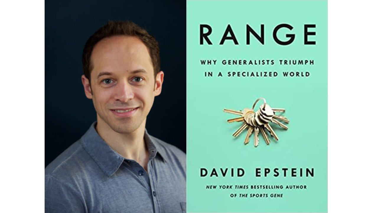 David Epstein headshot and book cover.